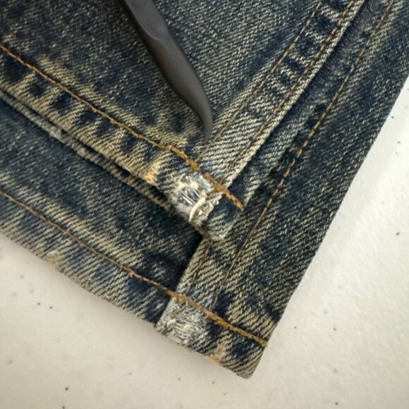 Gap Vintage 2002 Boot Cut Jeans Embroidery Flowers Mushroom Button Fly Size 14R - Picture 6 of 16